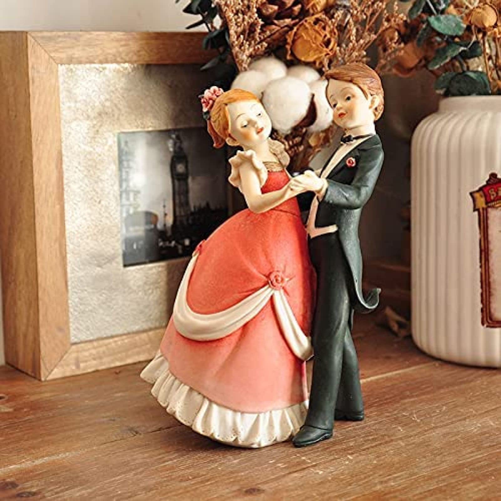 Statue Coppia In Resina Baci – Figure Decorative Per Matrimonio E Anniversario, Ornamento Per Casa, 5x2cm - 2