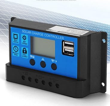 Solar Charge Controller 12V 24V,60A Auto Solar Charge Controller Solar Panel Battery Regulator Dual USB LCD Display,Solar Charge Controller PWM Controller(60A)