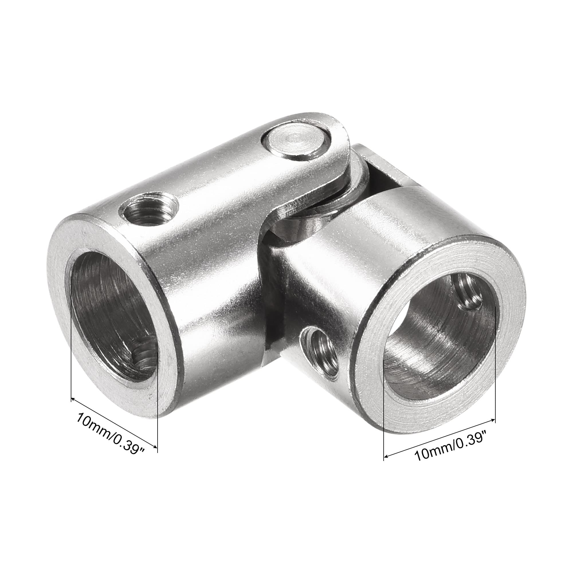 sourcing map 10mm à 10mm Diamètre Interne Rotatif Joint universel Arbre Accouplement L35 x D16 avec Vis et Clé pour RC Modèle Paquet 2