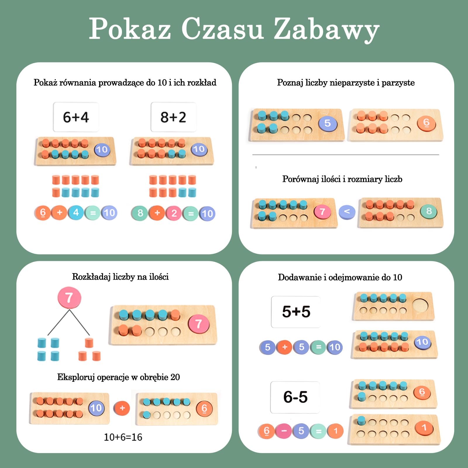 Zabawki Montessori 2 3 4 5 6 Lat, Gry Edukacyjne od 5 Lat, Zabawki Montessori 2 Lata, Nauka Liczenia, Gry Edukacyjne od 4 Lat, Prezent 2-6 Lat Dla Dzieci Chłopiec Dziewczynka