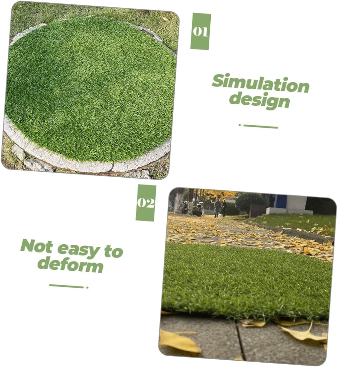 Decorative Turf Rug Artificial Grass Mat Round Table Mat for Dining Kitchen Table Decor Fake Grass Carpet