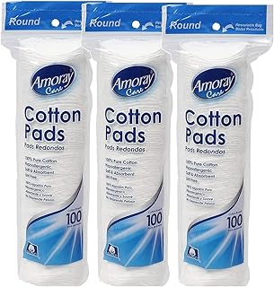 Amoray Care Cotton Pads (300 Count) | Make up Remover, Hypoallergenic, Lint Free | 100% Pure Cotton
