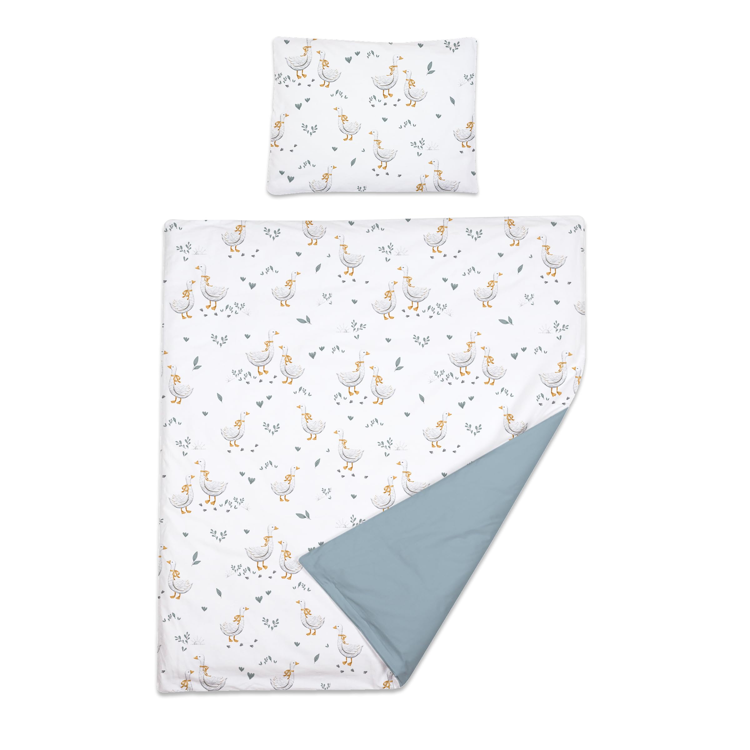 Baby Comfort 2 Piece Baby Kids Bedding Set 80x70 cm Duvet Cover & Pillowcase 12M+ (Duck)