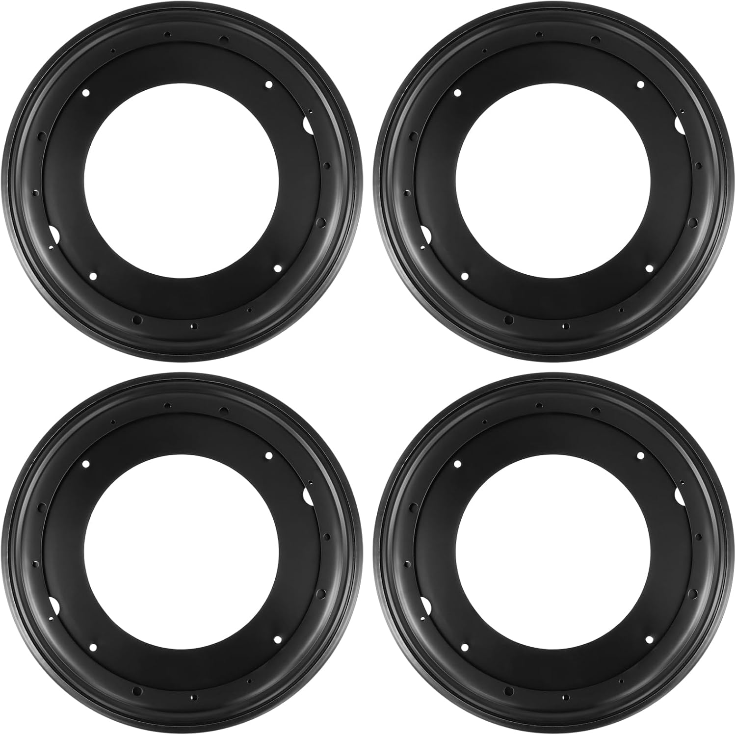 4 Pack 12 inch Black Round Lazy Susan Hardware, 5/16” Thick Turntable Thick Lazy Susan Base, Rotating Bearing Plate for Serving Tray, Table, Kitchen