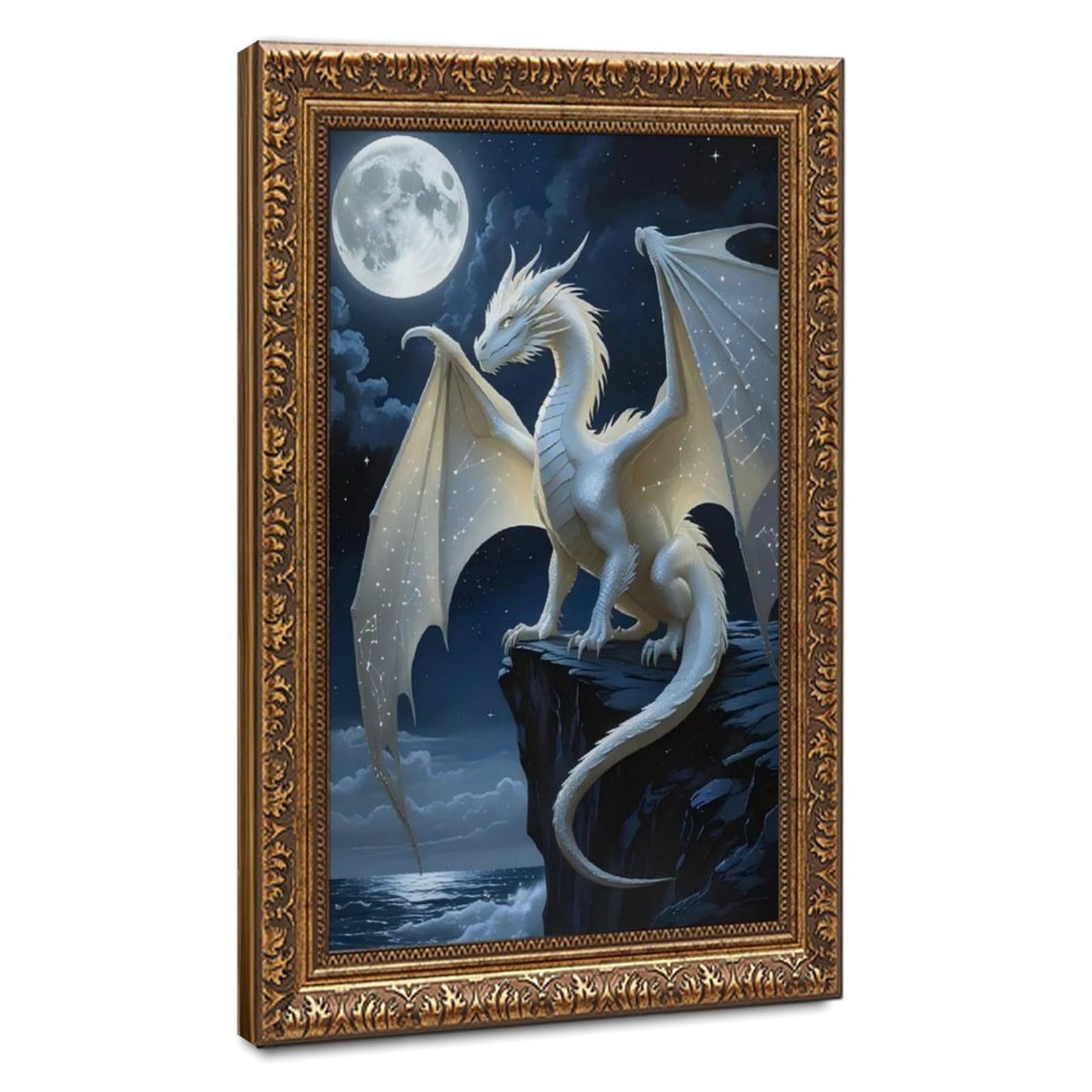 Bareronor Celestial Dragon Poster Canvas Poster Bedroom Decor Landscape Office Room Decor Gift 24" L X 36" W