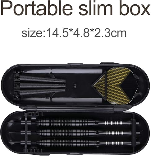 Miniatura 7 de sanfeng Darts Metal Tip Set Kit - 3 Pack Professional 22 23 Grams Steel Tip Darts with Slim Case Black Purple Blue Aluminum Shafts 9 Flights 50
