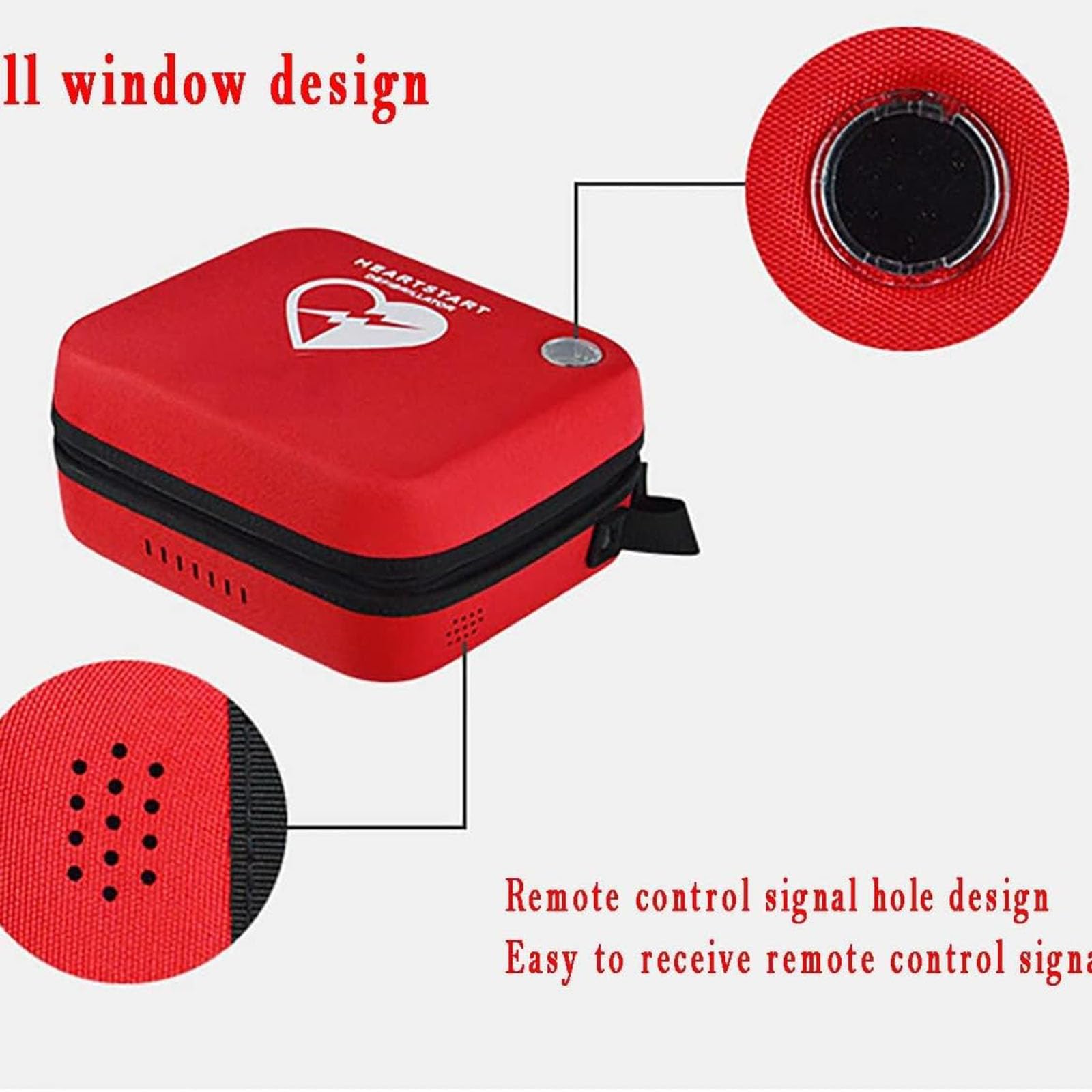 Tragbarer Defibrillatorbehälter, AED-Defibrillator-Aufbewahrungstasche, Mit Signalloch Für Die Fernbedienung, Auffälliges Symbol, Geeignet Für HSE- Und FRX-Serie, Für Krankenhäuser, Öffentliche Plätze