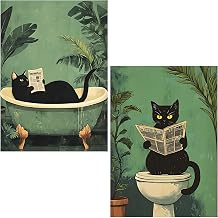 EOBROMD 2 Pack Black Cat Diamond Painting Adult, 5D DIY Diamond Embroidery Kit Complete, Diamond Painting Craft Rhinestone Cross Stitch Painting for Adults, Home Decoration 30 x 40 cm