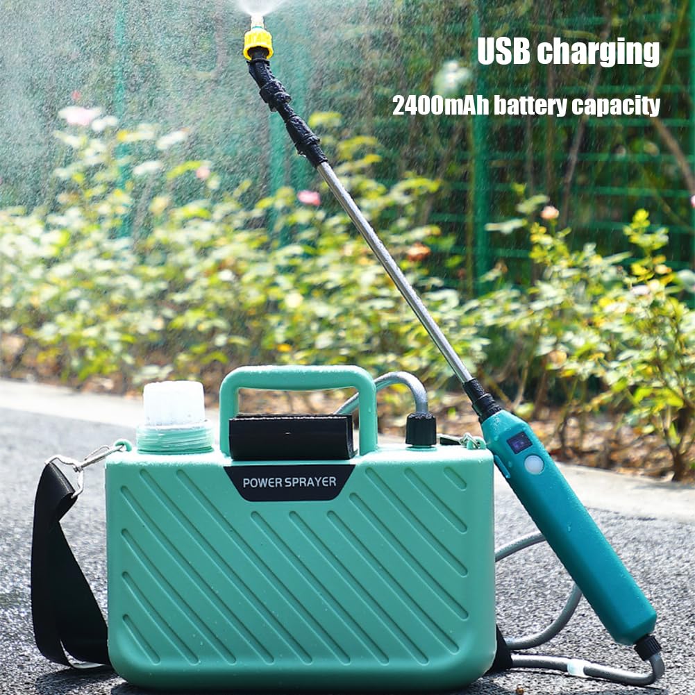 Starnearby Spruzzatore Elettrico da Giardino 5L, Nebulizzatore a Pressione Giardino Ricaricabile 2400mAH, Pompa Irroratrice a Spalla, Irroratore Elettrico per Irrigazione, Fertilizzazione