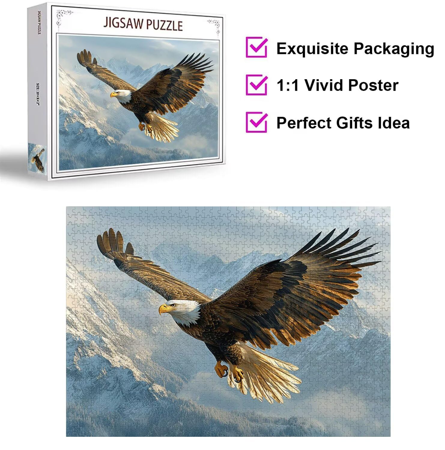 Puzzle 2000 Piezas, Rompecabezas Adultos, Montañas Nevadas, n-856