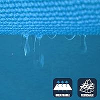 Vista 5 de SUNNY GUARD Vela de Sombra Solar 10' x 13' Rectangular Azul Turquesa Bloqueo UV Parasol para Patio Trasero Jardín Terraza Patio Jardín Actividades