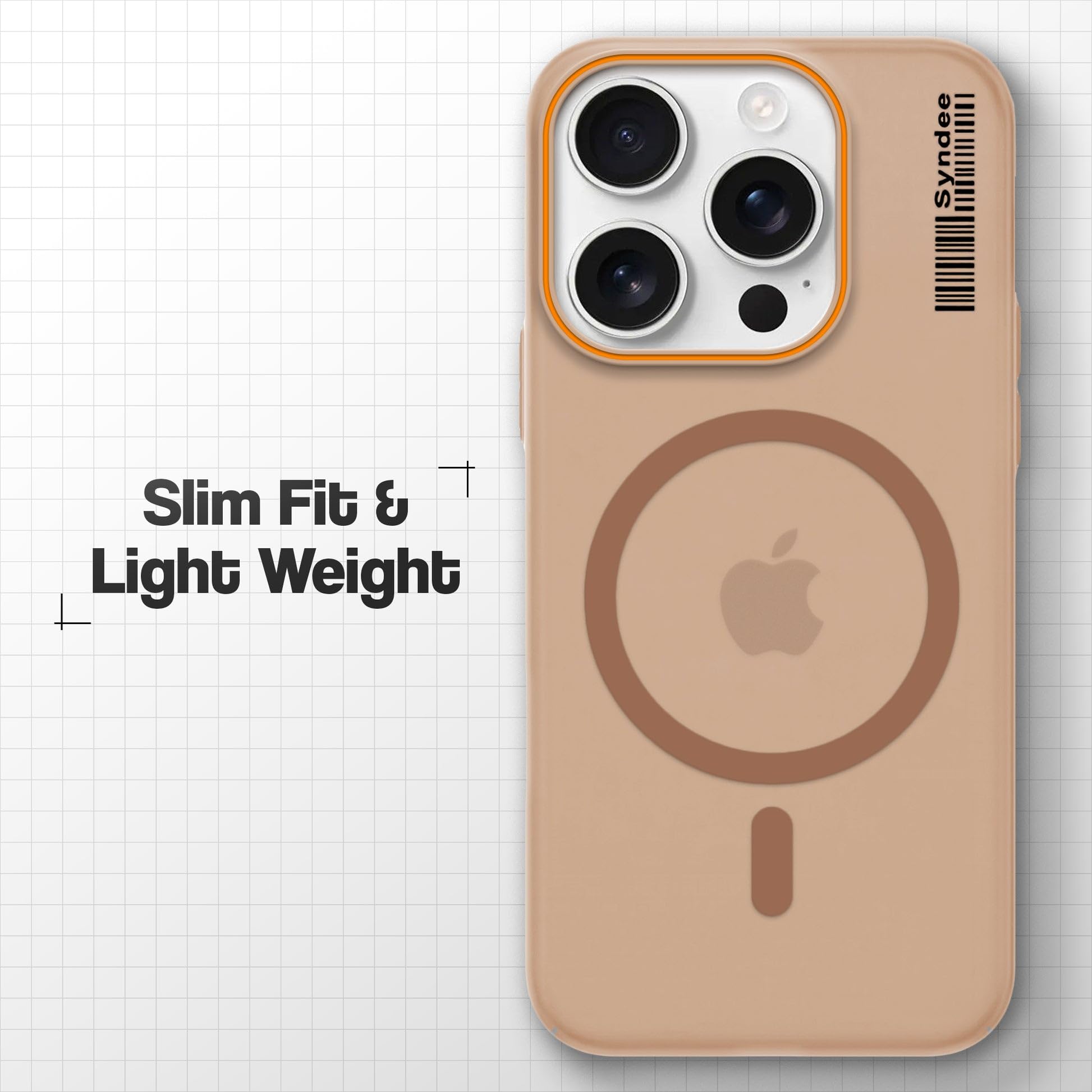DL3 Mobilak Case Back Cover for iPhone 16 Pro Max 6.9-inch, Sleek Frosted Translucent Back Only Compatible with Wireless Magnetic Accessories | Anti-Scratch Shockproof Phone Case (Brown)