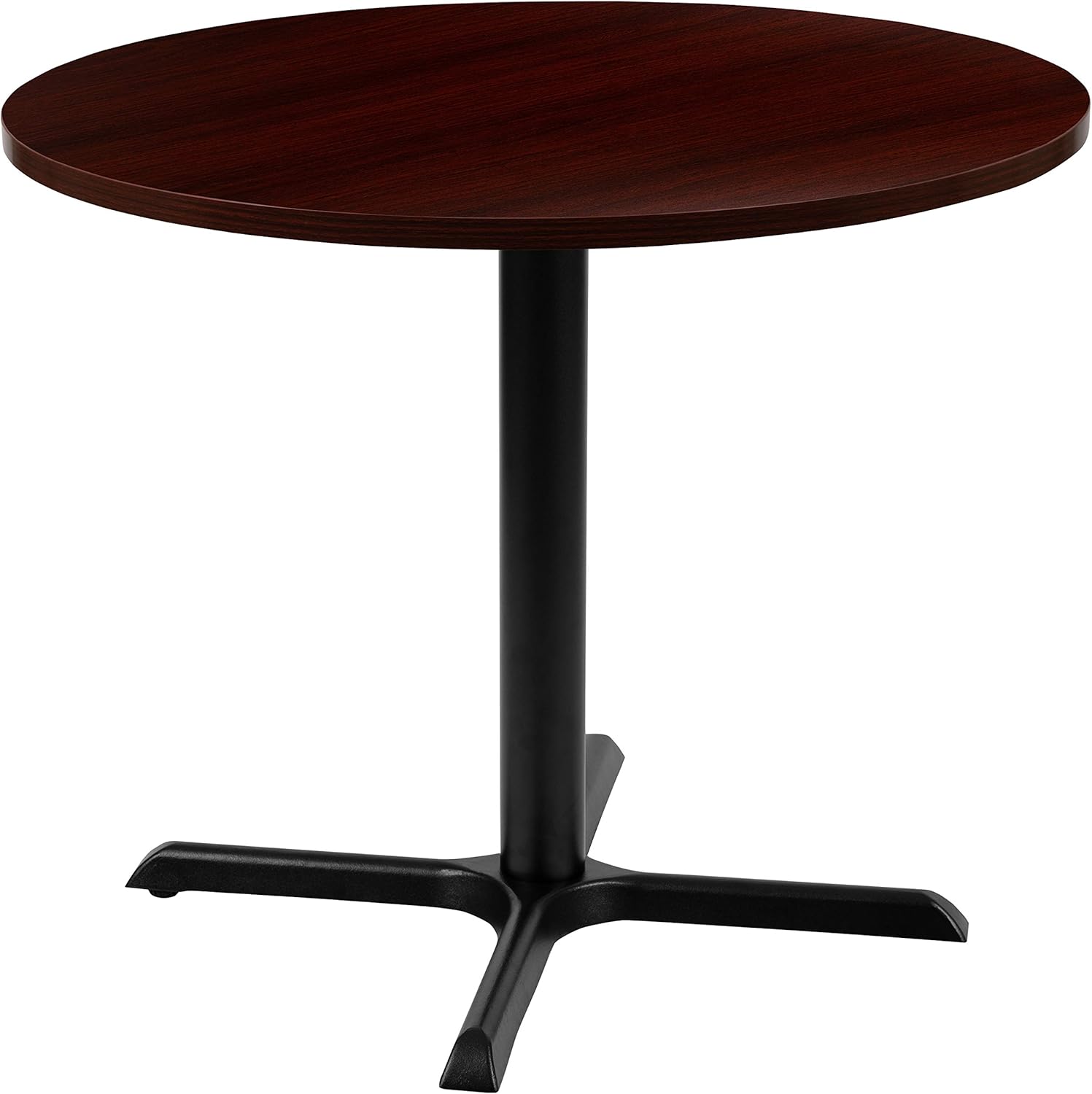 BizChair 36" Round Multi-Purpose Conference Table in Mahogany - Meeting Table for Office