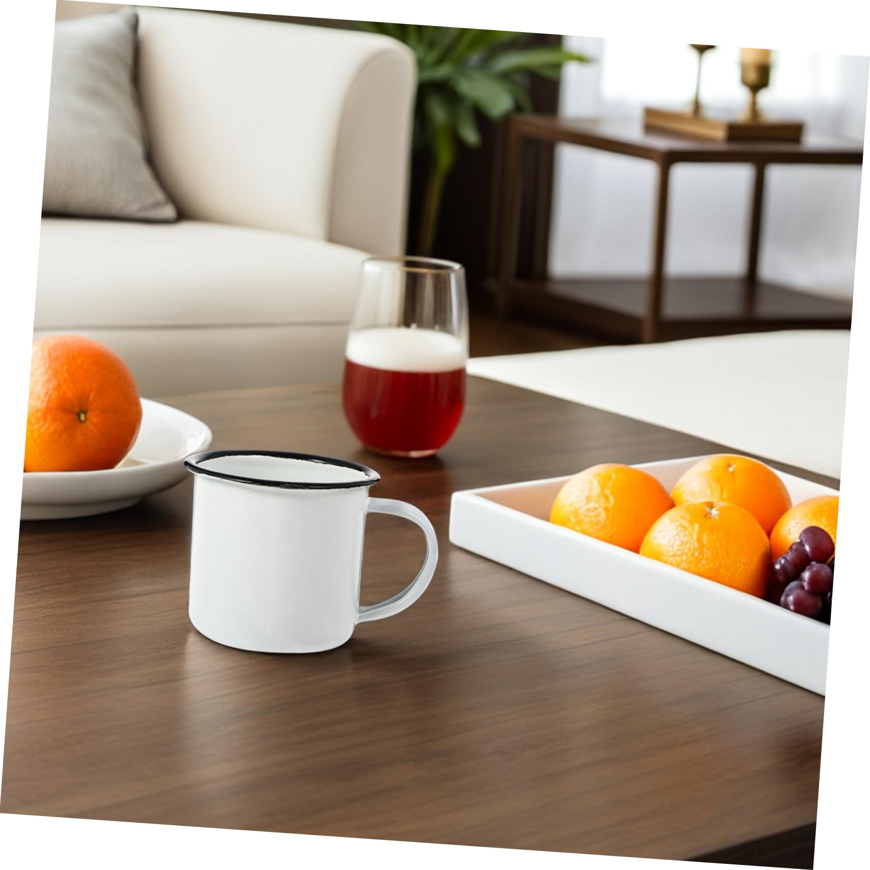 UKCOCO Tazas De Esmalte Retro De Resistentes Y Multiusos Tazas Metálicas Pequeñas Para Café Leche Y Camping Diseño Vintage Fácil De Limpiar Y Duradero 2 Piezas X 5