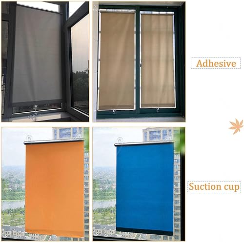 Miniatura 6 de Cortinas opacas enrollables con ventosas, cortina térmica para ventana, cortina enrollable con protector solar temporal, persiana portátil ligera,