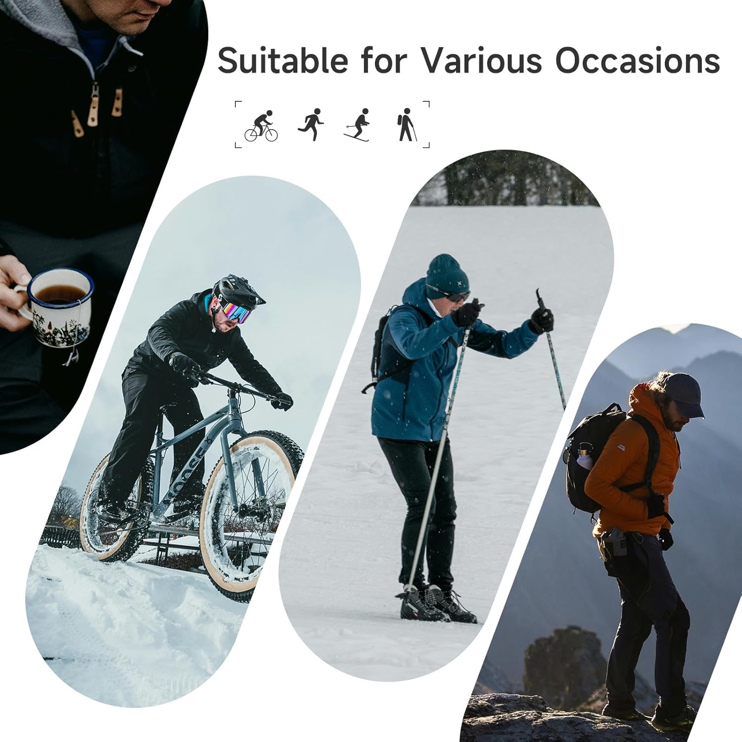 Santic Men's Mountain Bike Pants,Windproof Motorcycle Riding Pants,Winter Thermal Fleece Winterproof Riding Pants - Image 6