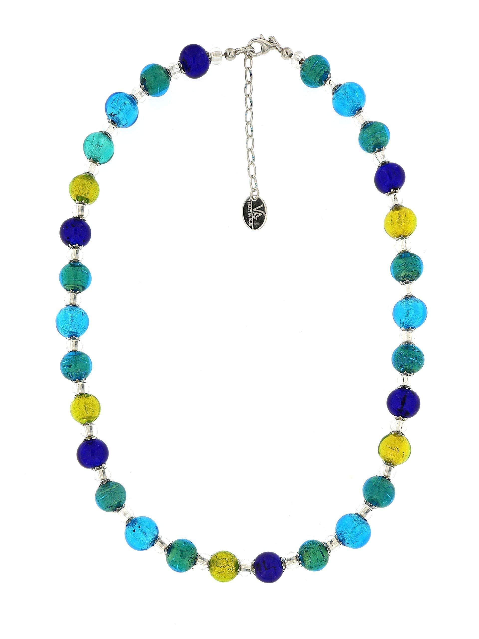Venetiaurum - Halskette aus Muranoglas und 925 Silber zertifiziert made in Italy