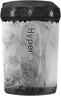 HyperChiller HC2 Patented Iced Coffee/Beverage Cooler, NEW, IMPROVED,STRONGER AND MORE DURABLE! Ready in One Minute, Reusable for Iced Tea, Wine, Spirits, Alcohol, Juice, 12.5 Oz, Black