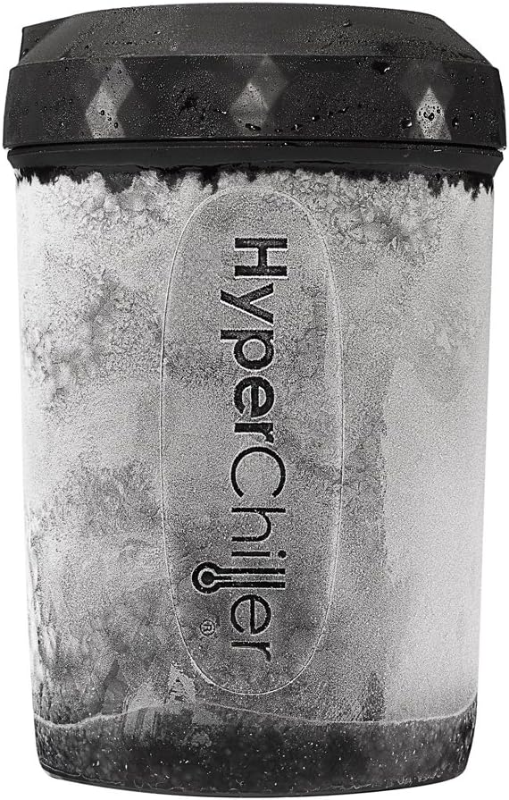 HyperChiller HC2 Patented Iced Coffee/Beverage Cooler, NEW, IMPROVED,STRONGER AND MORE DURABLE! Ready in One Minute, Reusable for Iced Tea, Wine, Spirits, Alcohol, Juice, 12.5 Oz, Black