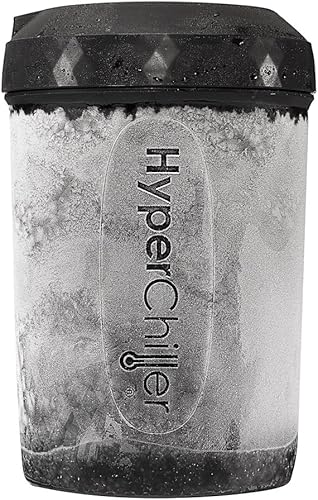HyperChiller Maxi-Matic - Hielera instantánea patentada para café y bebidas, lista en un minuto, reutilizable, para té helado, vino, licores, Negro