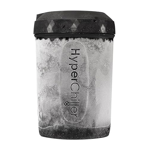 HyperChiller HC2 Patented Iced Coffee/Beverage Cooler, NEW, IMPROVED,STRONGER AND MORE DURABLE! Ready in One Minute, Reusable for Iced Tea, Wine, Spirits, Alcohol, Juice, 12.5 Oz, Black