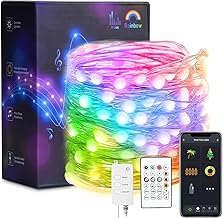 Led Fairy Lights Plug in, 33Ft Smart Christmas Fairy Lights with Remote Bluetooth APP Control, Music Sync USB Fairy String Lights Color Changing Twinkle Lights, DIY Color Rainbow Fairy Lights for Bedroom Indoor Outdoor