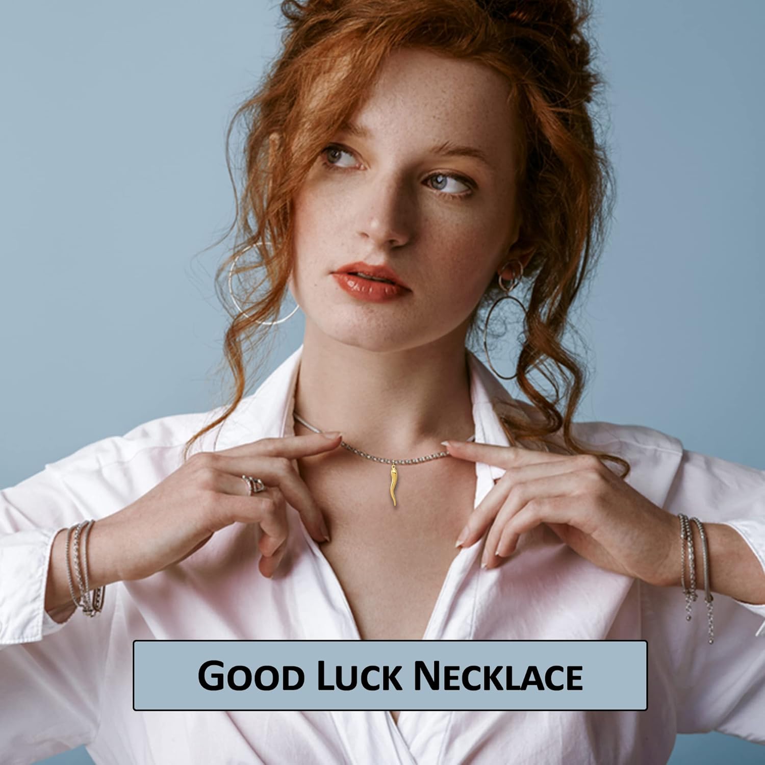JewelryWeb 14k Solid Gold Polished Italian Horn Cornicello Good Luck Charm Pendant -5mm x 29mm, Italian Horn Necklace for Women, Cornicello Necklace, Good Luck Amulet