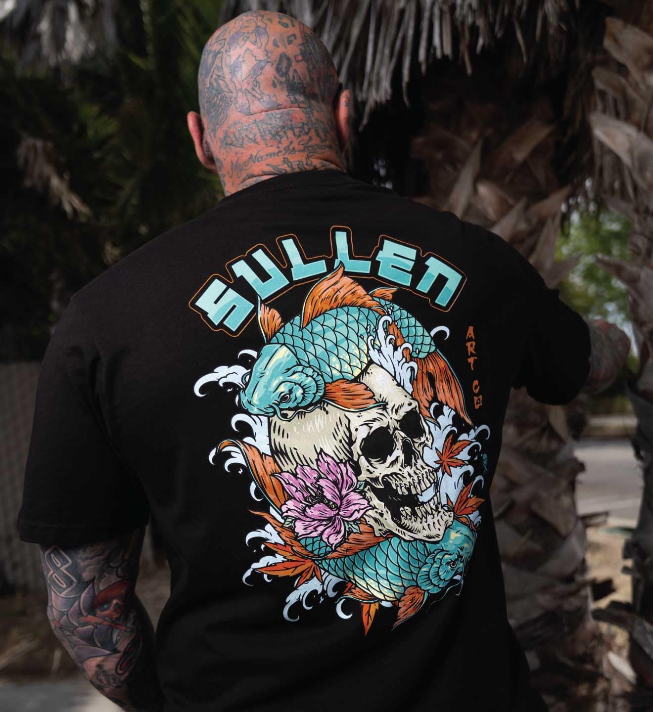 Sullen Men's Skull Koi Summer Days Capsule Tattoo Lifestyle Graphic Premium Short Sleeve Tee