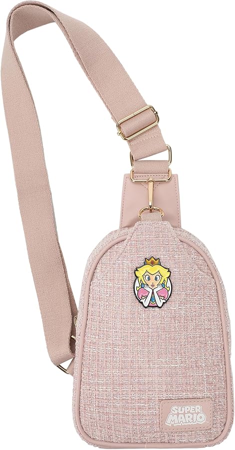 Super Mario Brothers Princess Peach Sling Bag With Adjustable