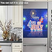 Vista 6 de Kigai Cubierta magnética para lavavajillas del 4 de julio, cubierta magnética para panel de puerta de nevera de cocina, cubierta magnética