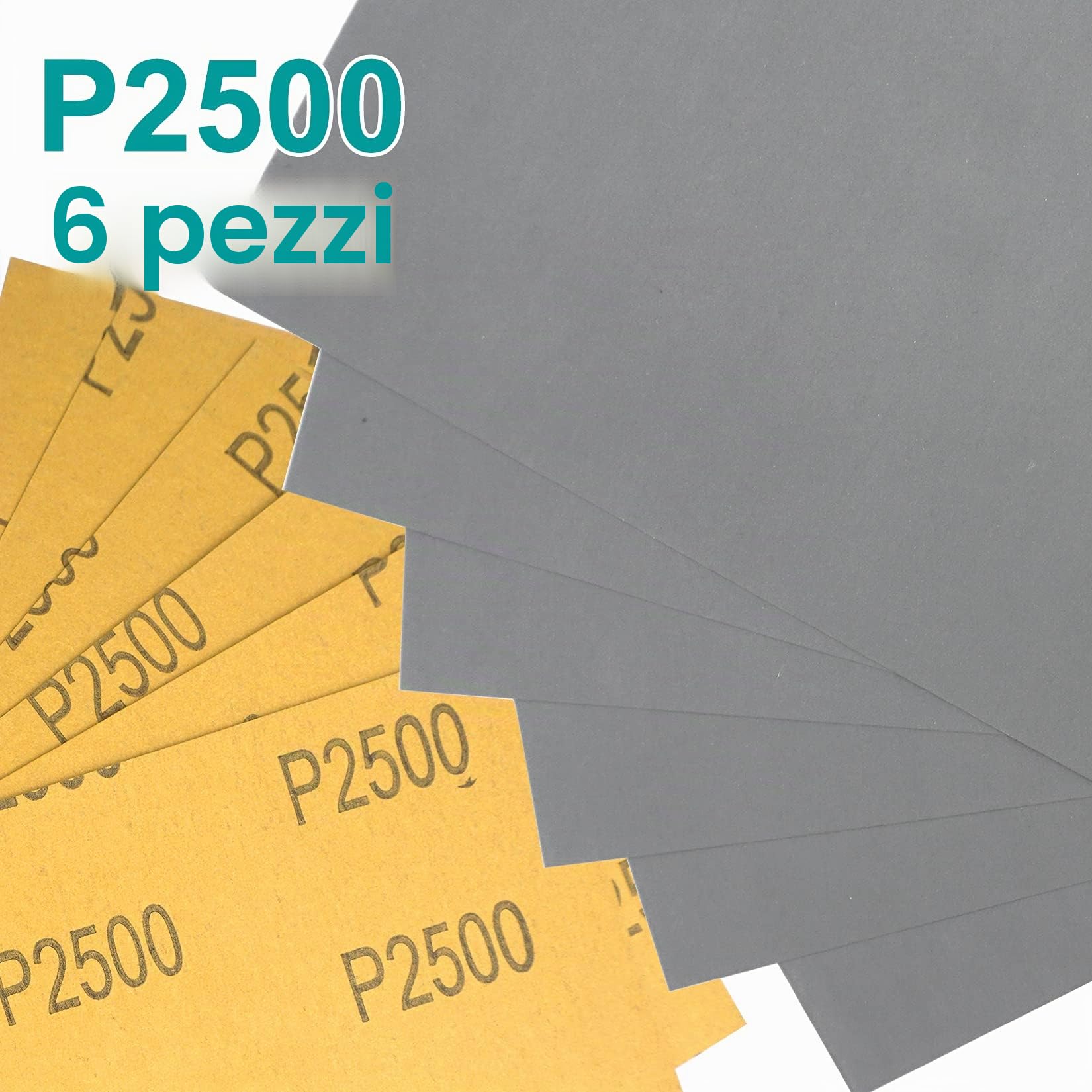 Akuoly 30 pezzi di carta abrasiva con grana 2500, 3000, 5000, 7000 e 10000 fogli di sabbiatura per auto, mobili in legno, pietra, vernice, metallo, vetro, 9,3x23 cm per foglio