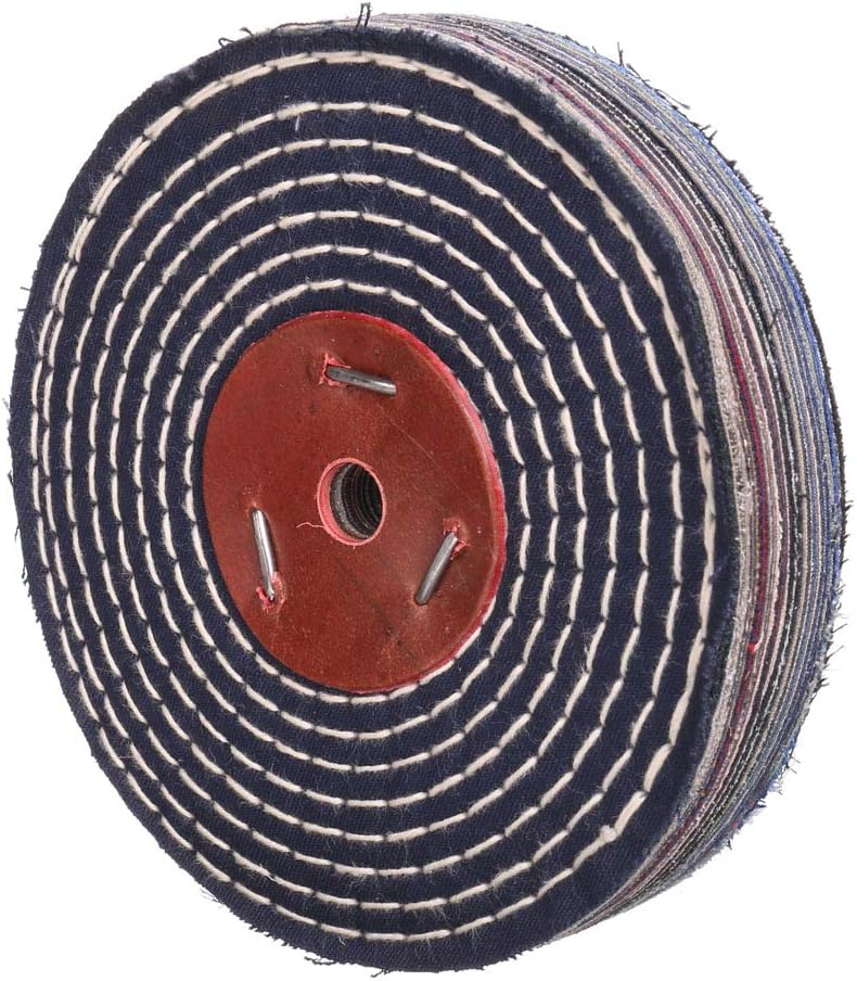 SCOTTCHEN Extra Thick (1") Spiral Sewn Denim Buffing Wheel for 6" Bench Grinder 1/2" Arbor Hole 1 Pack