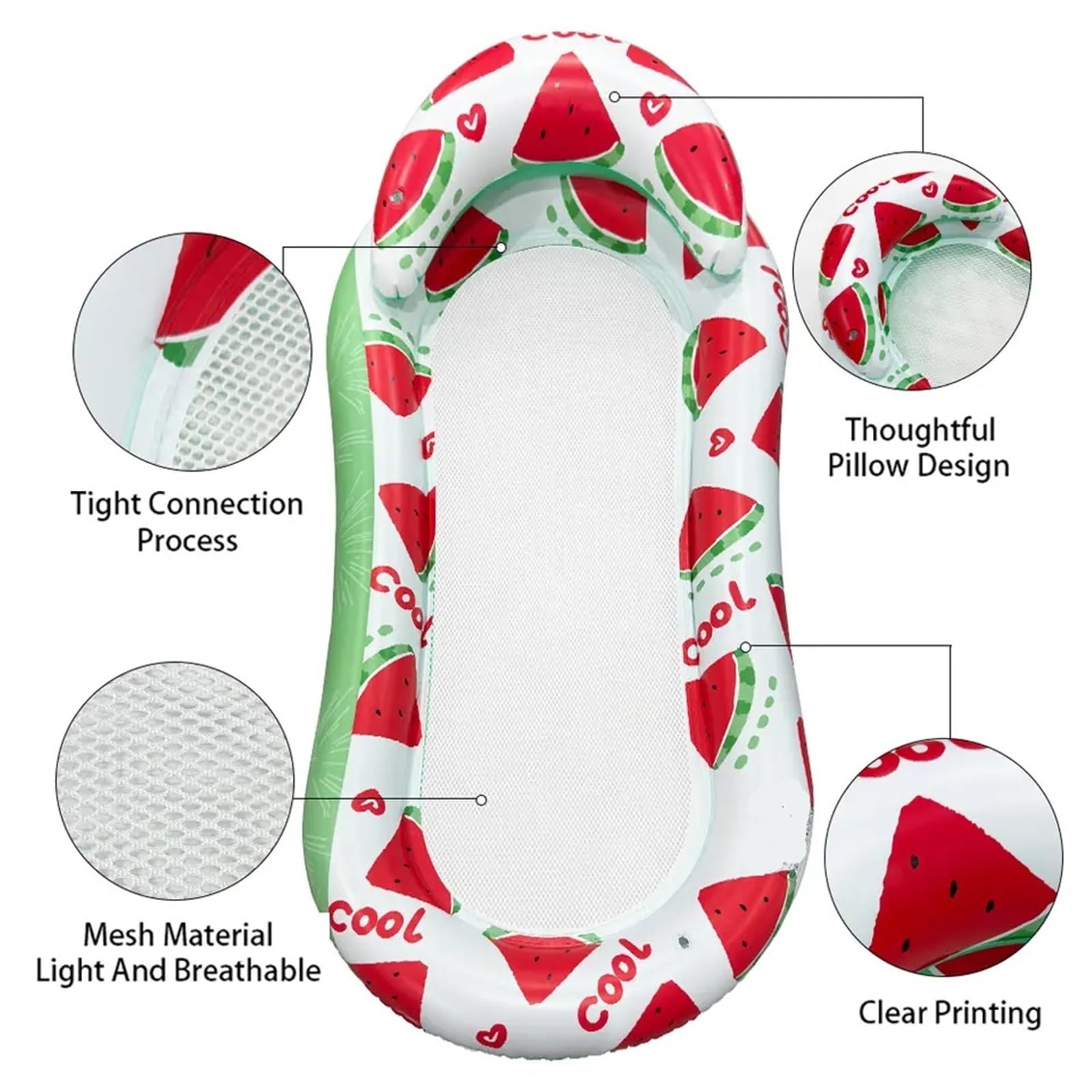 Hamac gonflable flottant pour piscine, matelas de piscine, chaise longue de plage, 1 pièce