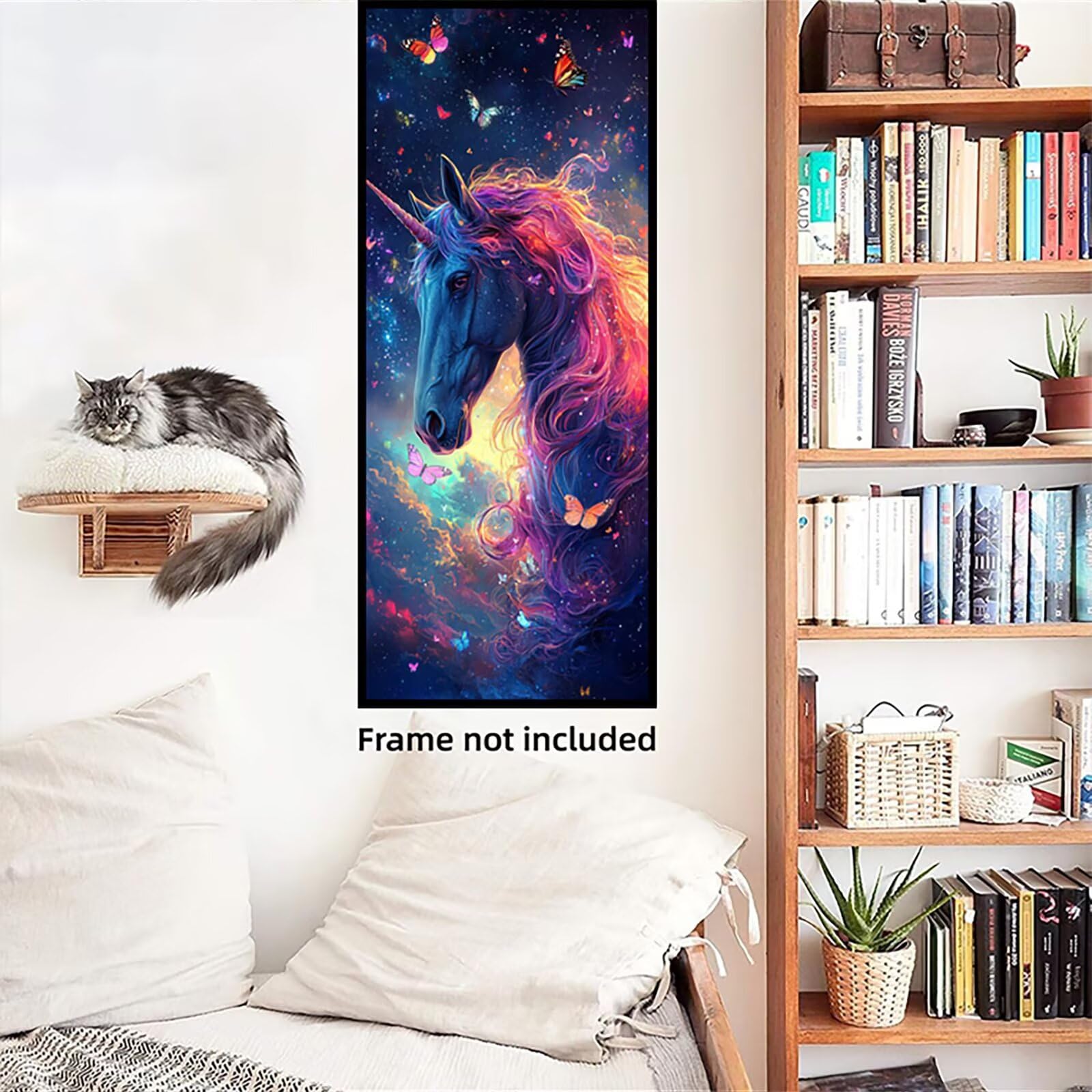 Cavallo Bianco Dipingere z i Numeri Adulti, Misura XXL 80 x 240 cm, Farfalla Paint by Numbers Kit Principianti z 3 Penne, Zestaw Fai Da Te, Hobby Creativi Adulti Decorazioni, (Senza Cornice) P0M-791