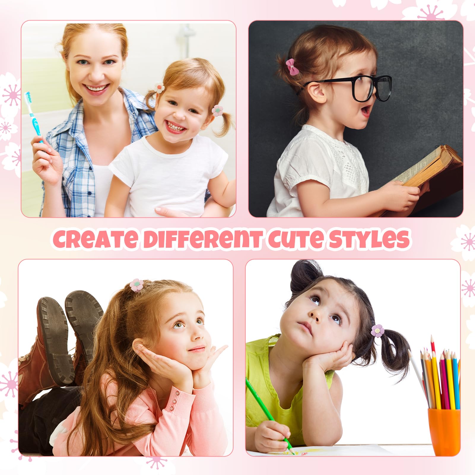 32 Pcs Toddler Hair Accessories, Candy Colors Toddler Hair Clips with Bows and Flowers - Image 4
