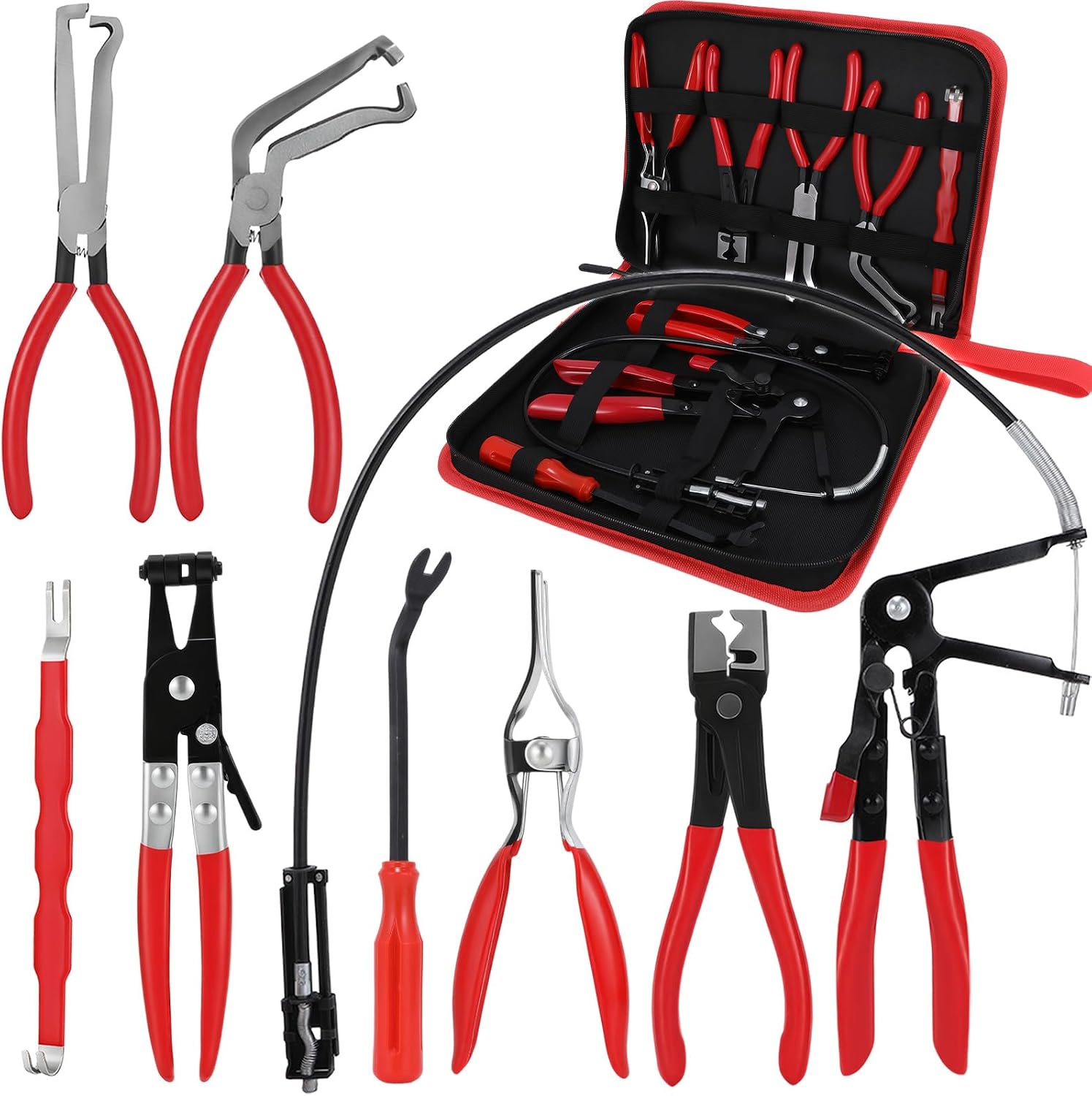 Denchy 8 PCS Automotive Electrical Disconnect Pliers Hose Clamp Pliers Set
