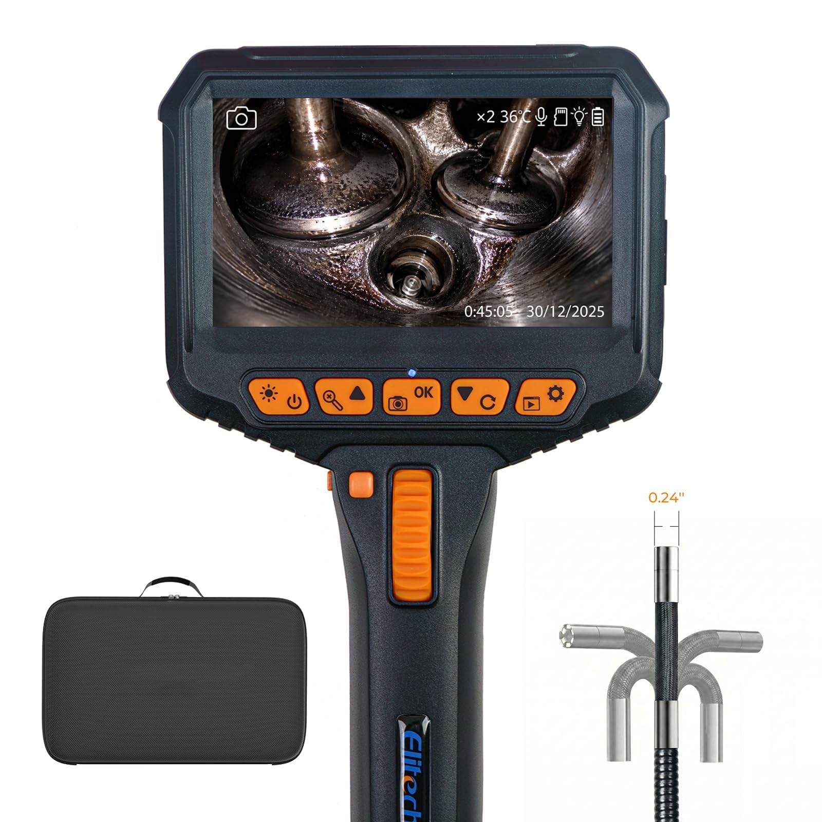 Endoscopio bidireccional Elitech ELS-240 para revisar cilindros y tuberías sin desmontar 8