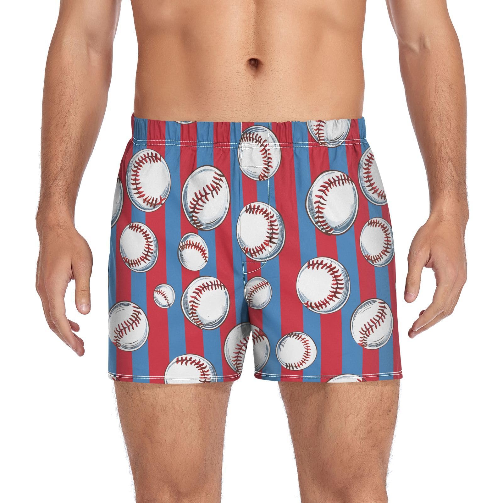 MNSRUU Mens Boxer Shorts Sleep Short Cotton Loose Underwear Pajama Shorts Woven Boxers for Men