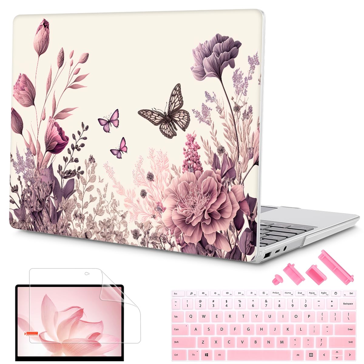 Mektron 2023 Microsoft Surface Laptop GO 3 Case 12.4" Compatible with Go 2/1 Laptop Cover 2022-2020 Releases Model 1943/2019 Plastic Hard Shell Case