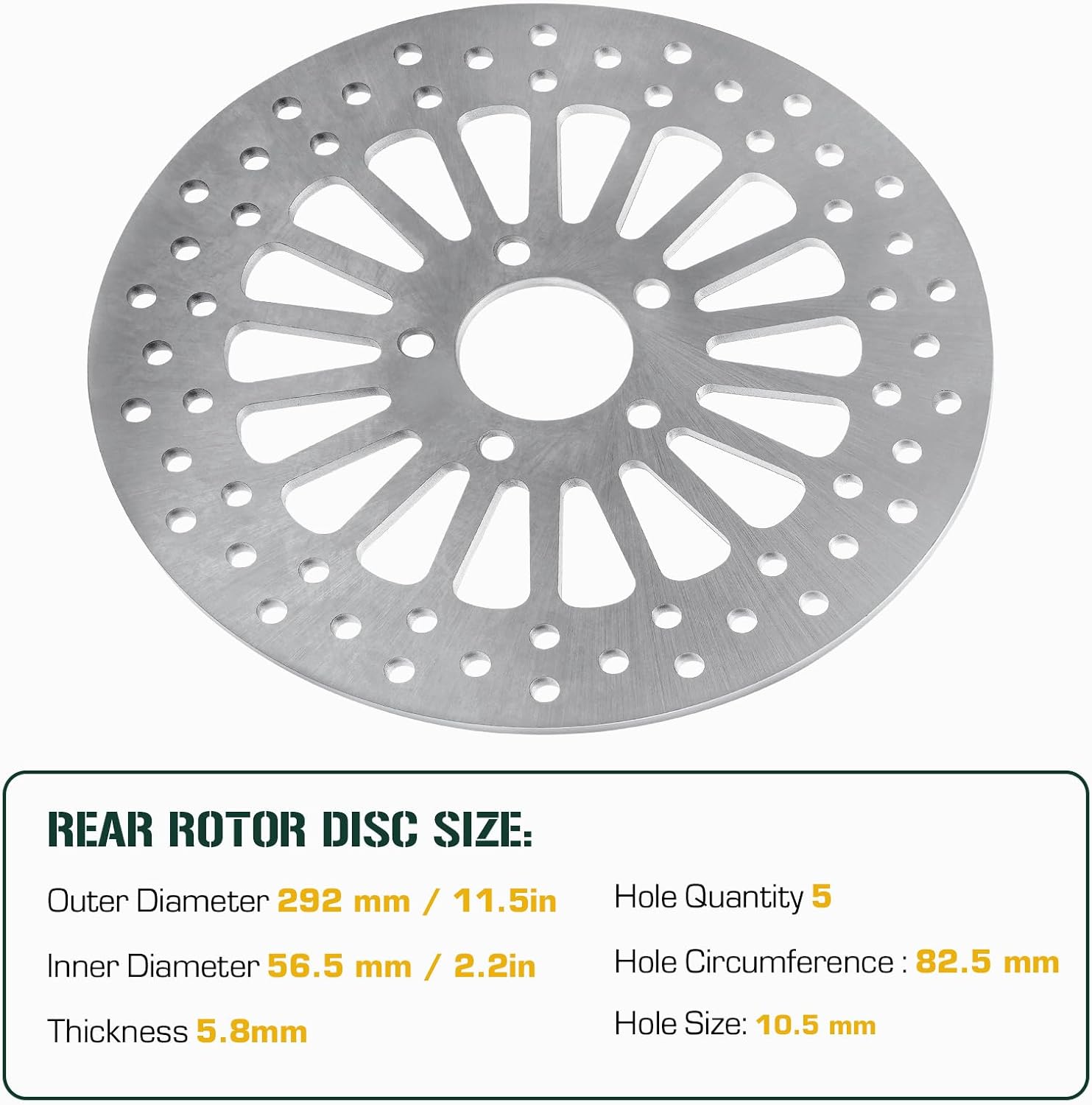 YOUXMOTO 11.5 Rear Brake Disc Rotor Fits 2000-2007 For Harley Road King Street Glide Electra/For Night Train/For Fat Boy/For Softail Standard; Brake Rotor for Harley Sportster/Low Rider