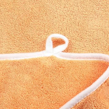 Microfiber Hand Towels, 14 x30, Set of 5, Highly Absorbent Towels, with Hanging Loop, Fluffy, Orange