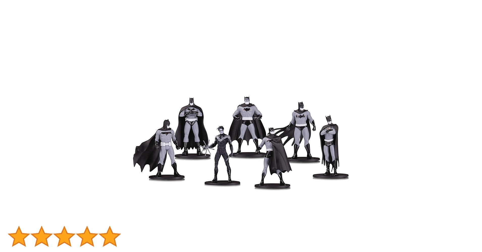 Amazon | Batman Black & White Mini PVC Figure 7 Pack Set 1