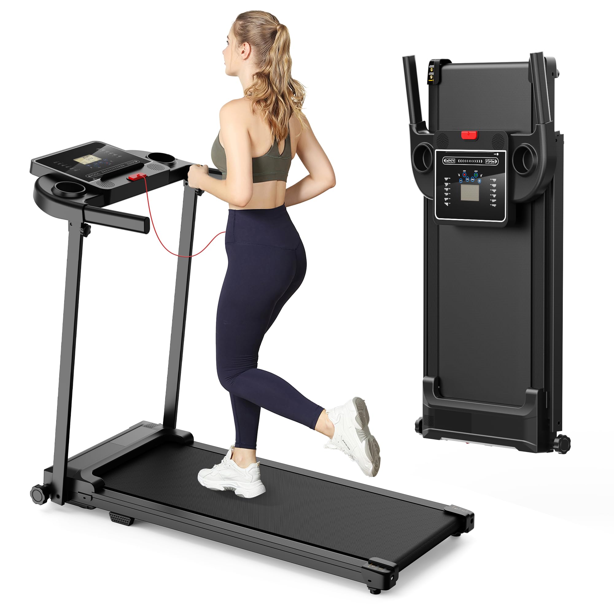 Tapis Roulant Elettrico Salvaspazio Pieghevole - Economico Tapirulan da Casa Walking Pad 10 km/h Portatile Treadmill Professionale Tappeto per Camminare Con Display LCD 12 Programmi