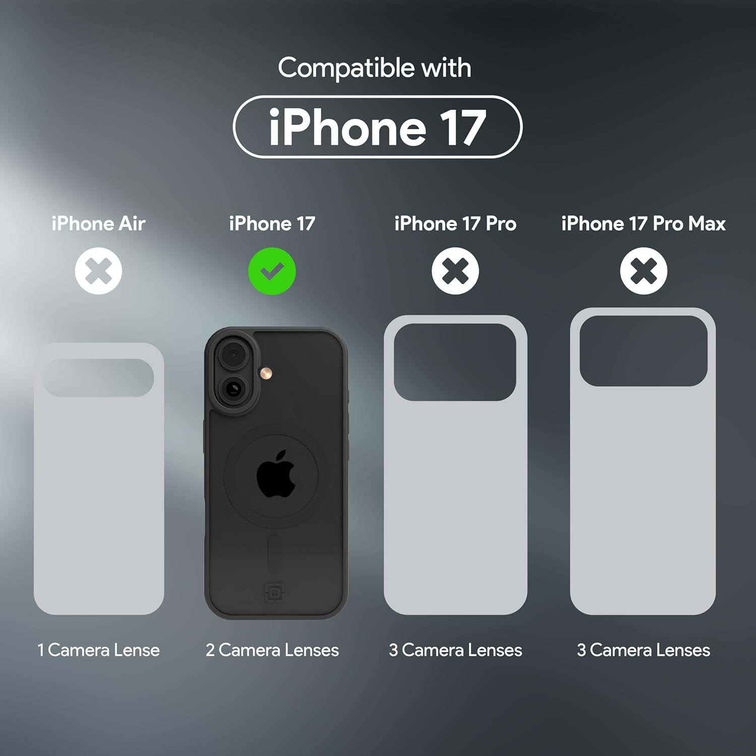 Incipio - Velocity iPhone 17, Magsafe Compatible Phone Case, 10ft-12ft Drop Tested, Ultra Durable & Shock Absorbing, Scratch Resistant & Slim Profile (Black/Clear)