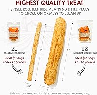 Vista 4 de Riley's Peanut Butter Beef Hide Dog Treats, USA Sourced & Made Rawhide Chew Sticks, Raw Hides for Medium Dogs, 12 ct