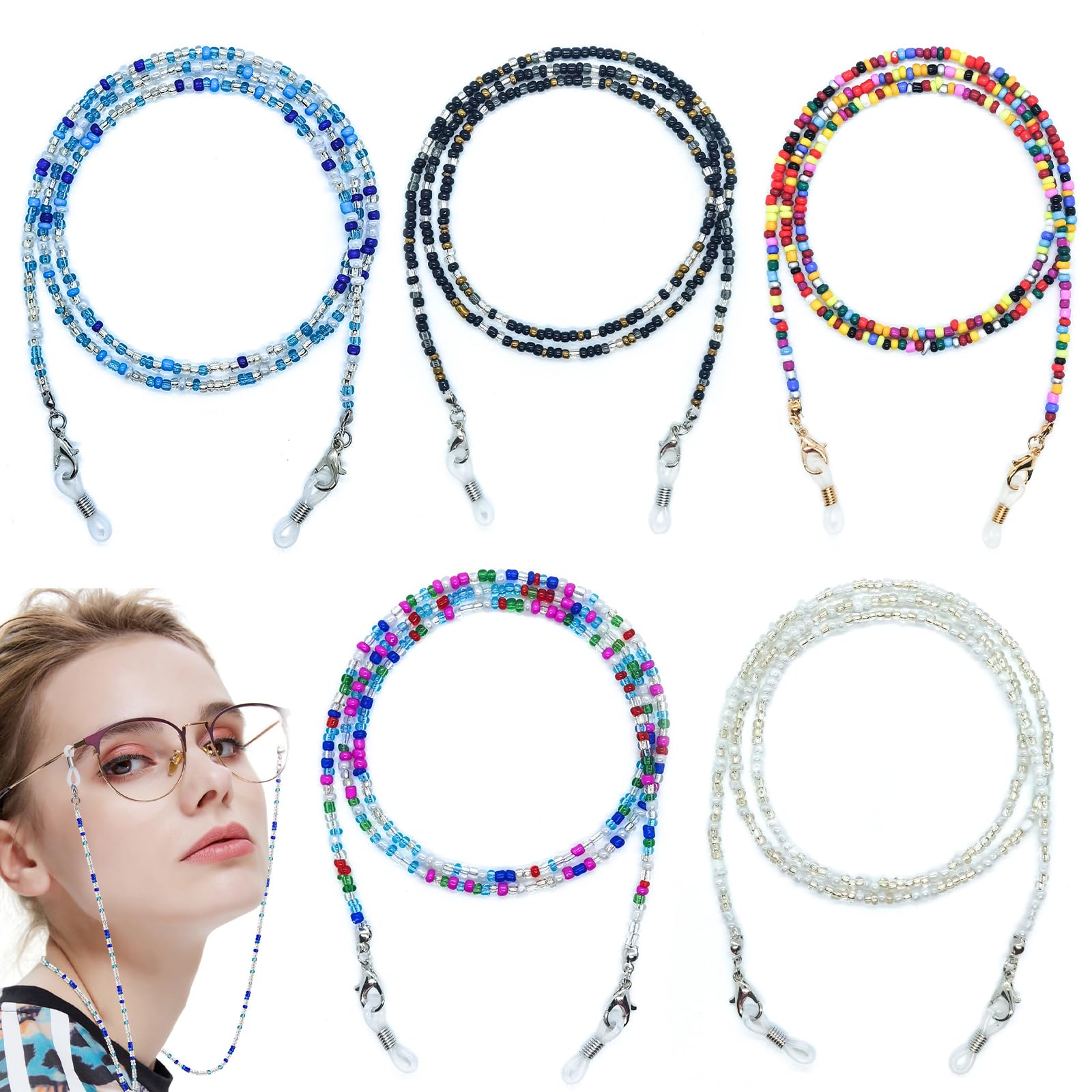8er-Set Brillenketten – Universal Für Lesebrille & Sonnenbrille, 60 Cm, Rutschfeste Bügel, Bequem Für Sport & Alltag