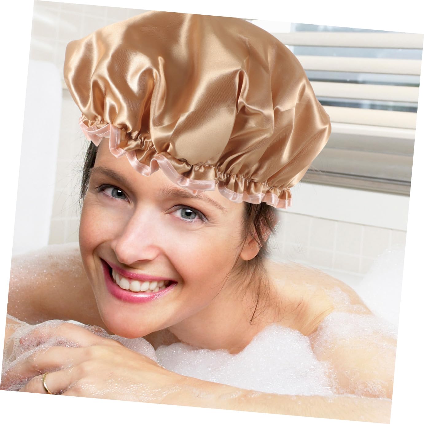 minkissy 4piezas Gorro De Para Mujer Gorro De Baño Reutilizable Doble Protección Para Cabello y Rizado Diseño Elástico y Cómodo Para Spa y