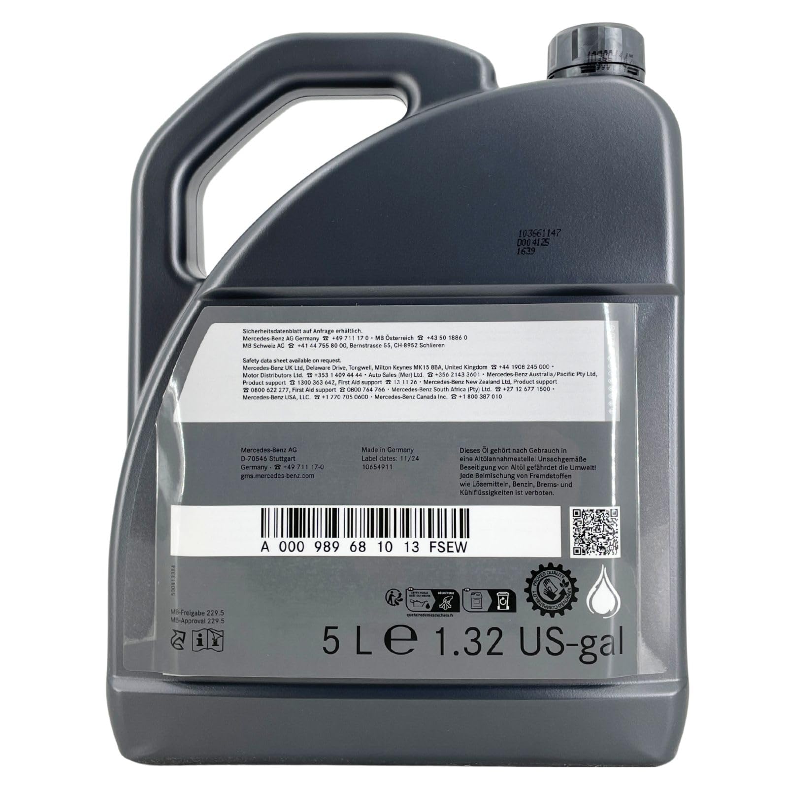 Mercedes-Benz Original Motorenöl 5W-40 MB 229,5 5 Liter