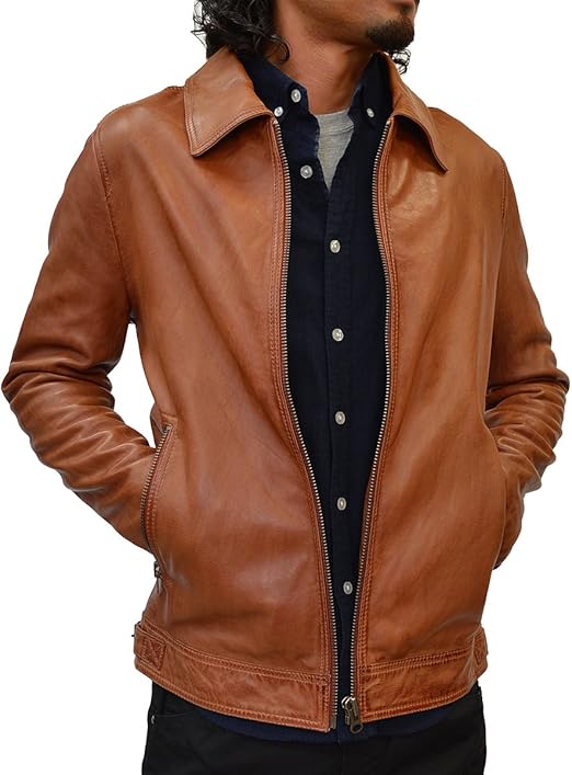レザージャケット メンズ 本革 ラム ライダースジャケット ライダース キャメル シングル レザーコートメンズ 革ジャン ライダース M31 Wirsindeinteam At