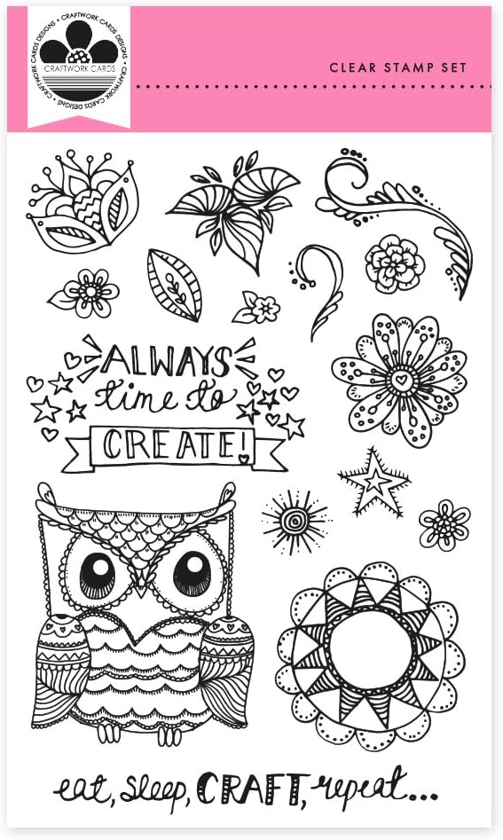 Craftwork Cards A6 Clear Stamp Set-Doodle It, Polymer, 21 x 11 x 6 cm